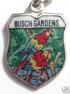 Florida - Tampa Busch Gardens - Vintage Enamel Travel Shield Charm